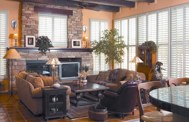 White shutters living room